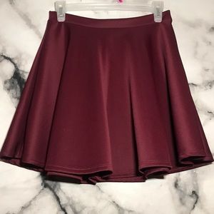 Maroon mini skirt